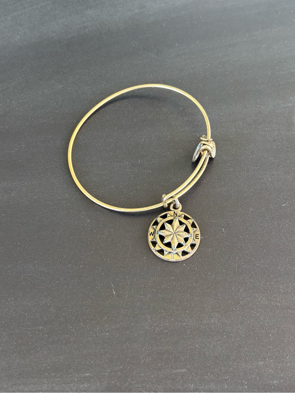 Alex and Ani Brass colored Compass Charm Bangle Bracelet